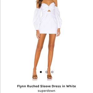 Superdown Flynn Ruched Sleeve Dress 